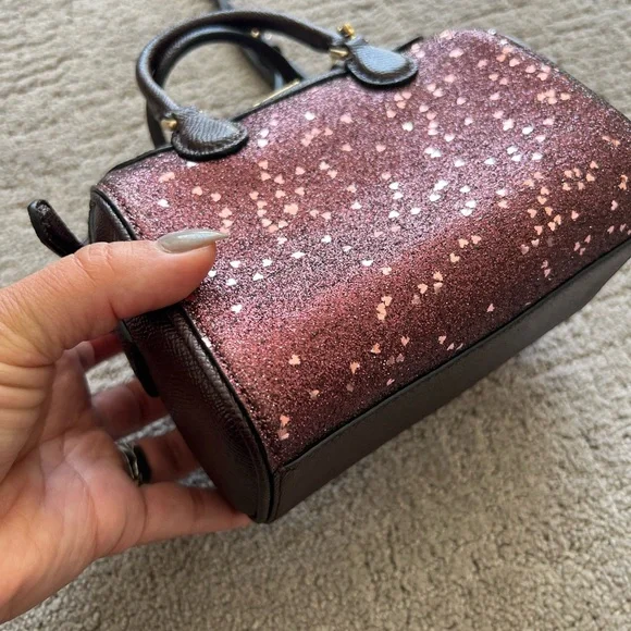 Coach Micro Bennett Satchel, Oxblood Heart Glitter - Picture 12 of 16